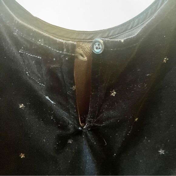 Girls GAP Kids Black Velvet with Glitter Star accents Long Sleeve Dress Size L - Picture 3 of 7
